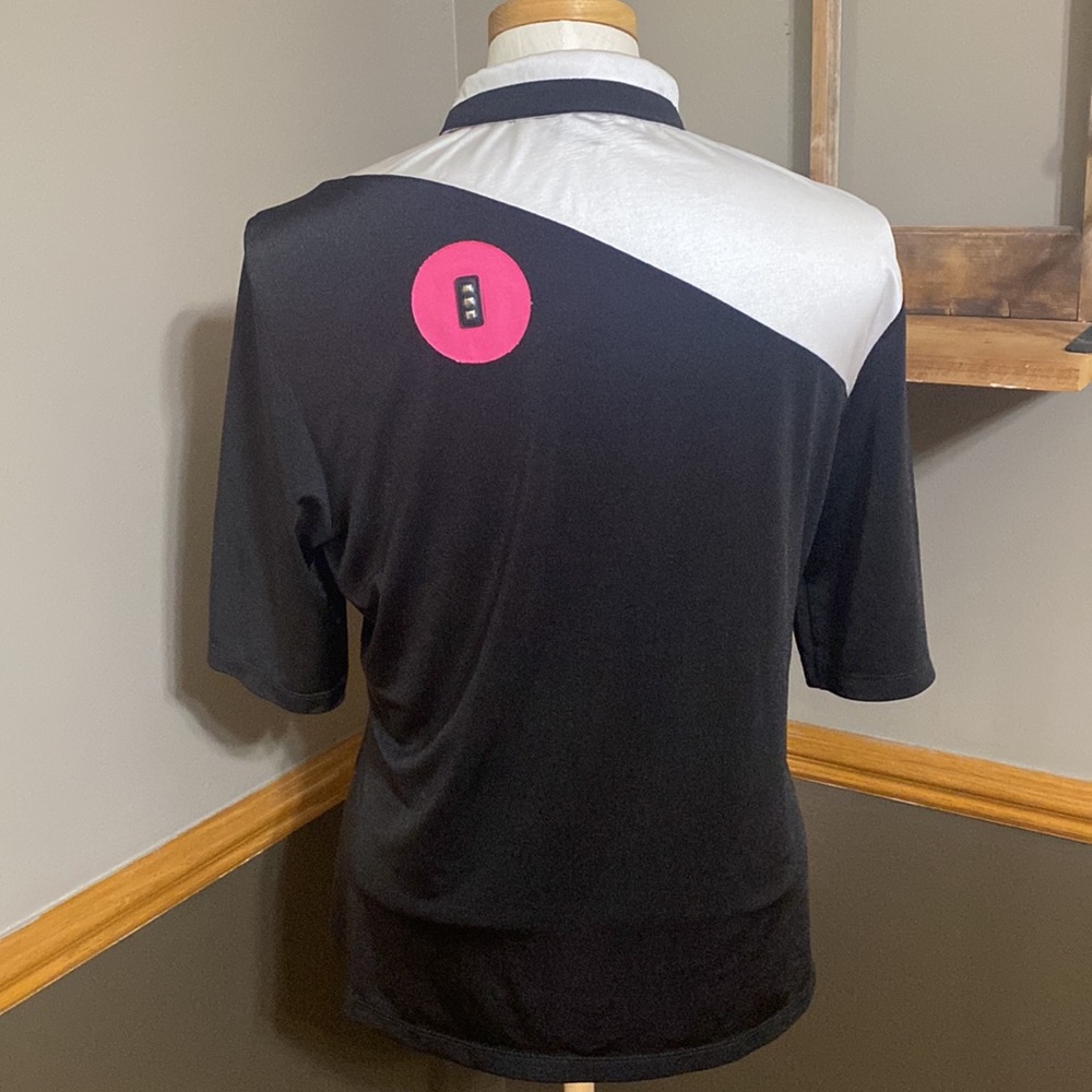 Jamie sadock black, gray & pink quarter zip short sleeve top size m - Picture 2 of 7
